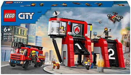 Lego City İtfaiye Kamyonlu İtfaiye Merkezi 60414-6 Yaş Ve Üzeri Çocuklar Için İtfaiye Garajı İçeren 