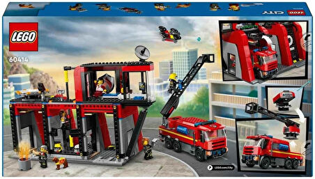 Lego City İtfaiye Kamyonlu İtfaiye Merkezi 60414-6 Yaş Ve Üzeri Çocuklar Için İtfaiye Garajı İçeren 