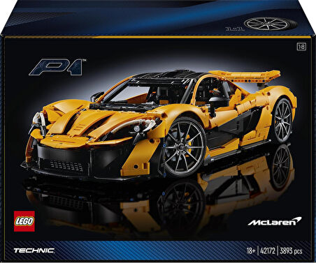 Lego Technic Mclaren P1 42172, Otomobil Tutkunu Yetişkinler Için Sergilenebilir Araba Modeli Yapım S