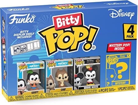Funko Bitty Pop! Disney – Goofy, Chip, Minnie Mouse (Hands Folded) Ve Sürpriz Mini Gizem Figürü – 2,