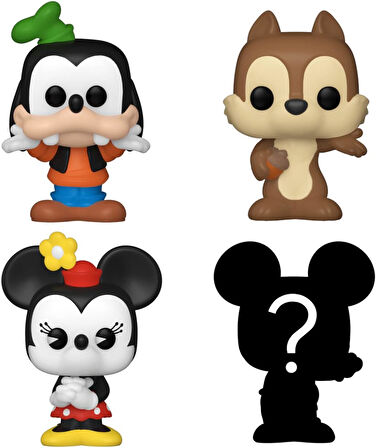 Funko Bitty Pop! Disney – Goofy, Chip, Minnie Mouse (Hands Folded) Ve Sürpriz Mini Gizem Figürü – 2,