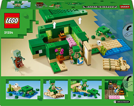 Lego Minecraft Kaplumbağa Plaj Evi 21254-7 Yaş Ve Üzeri Macera Oyunları Seven Çocuklar İçin 3 Adet L