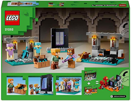 Lego Minecraft Cephanelik 21252-7 Yaş Ve Üzeri Macera Oyunları Seven Çocuklar Için 2 Adet Lego Minec