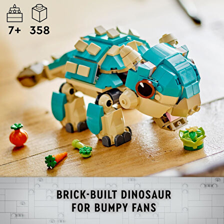 Lego Jurassic World Yavru Bumpy: Ankylosaurus 76962-7 Yaş Ve Üzeri Kretase Kampı Hayranları Için Yar