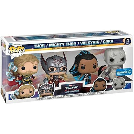 Thor 4: Love And Thunder - Thor, Mighty Thor, Valkyrie & Gorr Us Exclusive Pop! 4-Pack