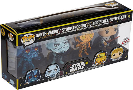 Star Wars Pack 4 Figür Pop! Filmler Vinil Retro Serisi 9 Cm