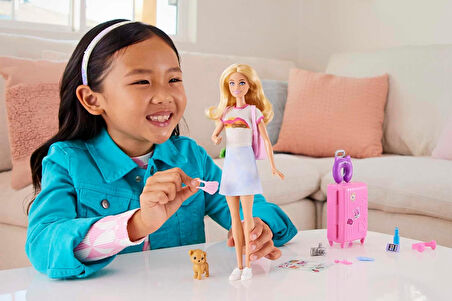 Barbie Seyahatte Bebeği Ve Aksesuarları, 3 Yaş Ve Üzeri, Hjy18