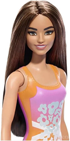 Barbie Plajda Bebekleri Dwj99 - Kumral-Turuncu Mayolu