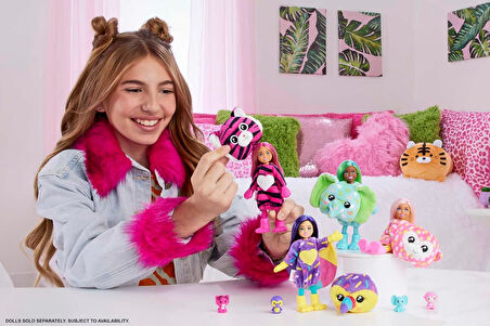Barbie Cutie Reveal Bebekler Chelsea Tropikal Orman Serisi - Kaplan, 3 Yaş Ve Üzeri, Hkr15