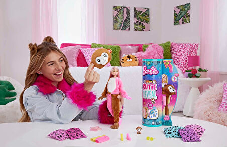 Barbie Cutie Reveal Bebekler Barbie Tropikal Orman Serisi - Maymun, 3 Yaş Ve Üzeri, Hkr01
