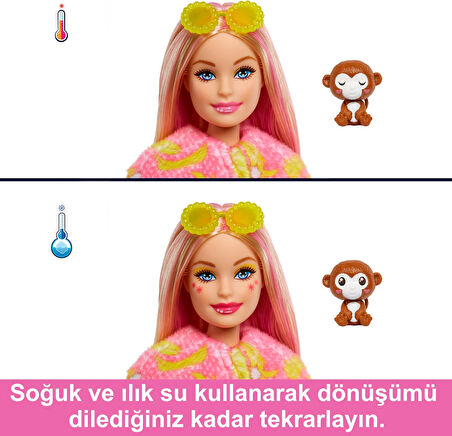 Barbie Cutie Reveal Bebekler Barbie Tropikal Orman Serisi - Maymun, 3 Yaş Ve Üzeri, Hkr01