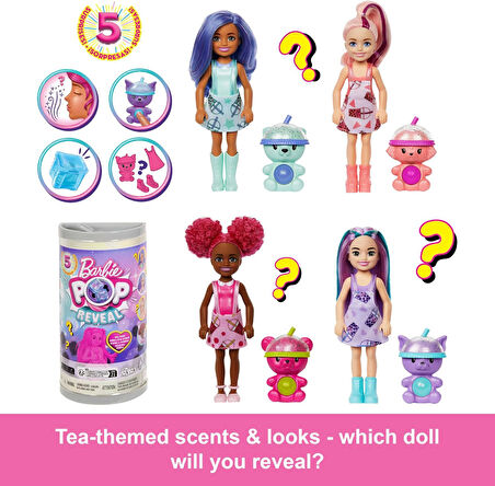 Barbie Pop Reveal Bubble Tea Serisi Chelsea Bebekleri Sürpriz Paket Hrk63