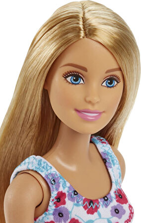 Mattel Barbie Doll – Beyaz Dress Red & Mor Çiçekler, Sarışın (Dvx86)