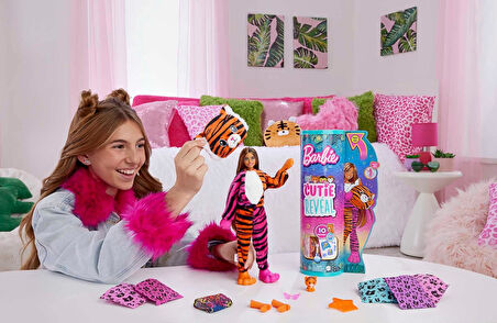 Barbie Cutie Reveal Bebekler Barbie Tropikal Orman Serisi - Kaplan, 3 Yaş Ve Üzeri, Hkp99