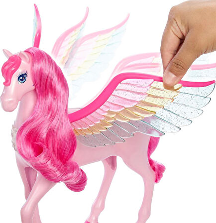 Barbie Rosa Pegasus 10 Aksesuarlı Köpek Yavrusu Dahil, Kanatlı At Oyuncağı, Işıklı Ve Sesli, Sihir D