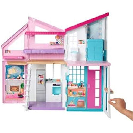 Barbie'Nin Muhteşem Malibu Evi - Pembe Kutu - 6 Odalı