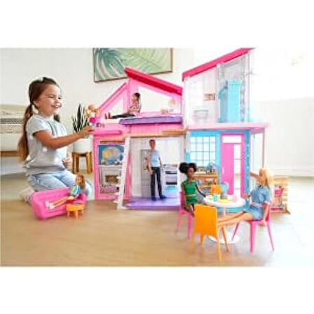 Barbie'Nin Muhteşem Malibu Evi - Pembe Kutu - 6 Odalı