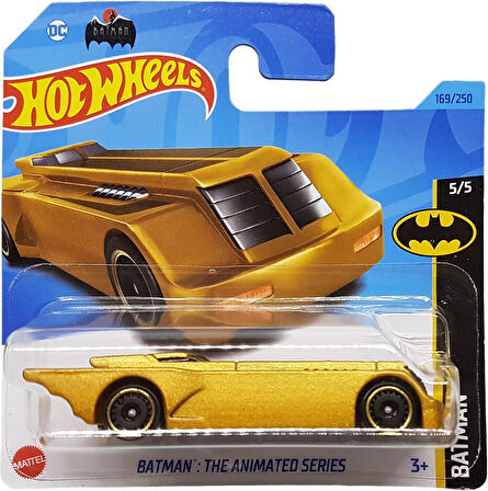 Hot Wheels - Batman: The Animated Series - Batman 5/5 - Hkj76 - Short Card - Dc - Gold Metallic - Ma