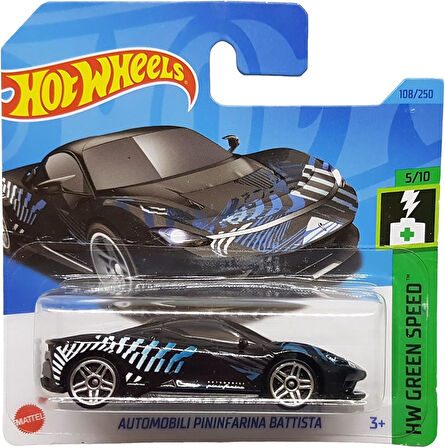 Hot Wheels - Automobili Pininfarina Pattista - Hw Green Speed 5/10 - Hkh57 - Short Card - Siyah - Ma