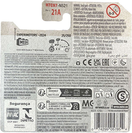 Hot Wheels - Brick And Motor - Experimotors 1/5 - Htc97 - Short Card - Mega - Moving Parts - Mattel 