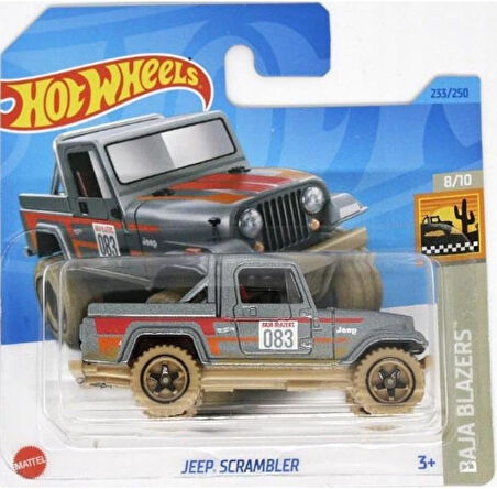 Hot Wheels - Jeep Scrambler - Baja Blazers 8/10 - Hkg78 - Short Card - Arazi Aracı - Kamyon - Gri Me