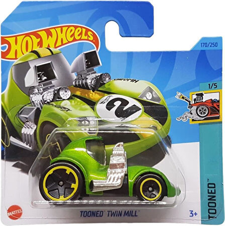 Hot Wheels - Tooned Twin Mill - Tooned 1/5 - Hkh14 - Short Card - Açık Yeşil Metalik - Mattel 2023