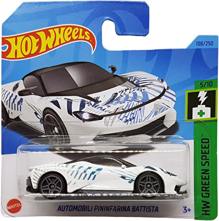 Hot Wheels - Automobili Pininfarina Battista - Hw Green Speed 5/10 - Hkk22 - Short Card - Beyaz - Ma