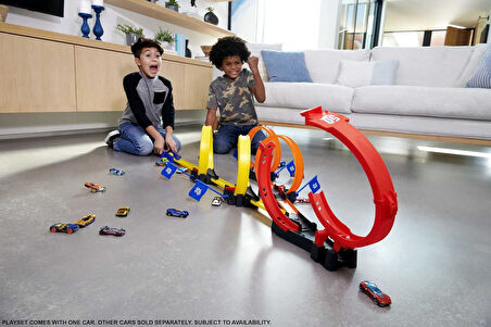 Hot Wheels Çok Çemberli Yarış Oyun Seti, 1 Hot Wheels Araba Dahil, Tek Kişilik Veya Çok Oyunculu Rek