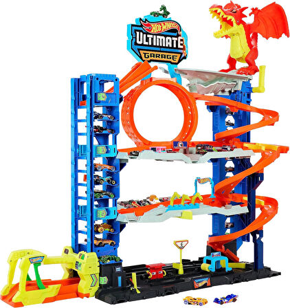 Hot Wheels Yeni Ultimate Garaj, 2 Döküm Araba Içeren Oyun Seti, 50'Den Fazla 1:64 Ölçekli Araba Için