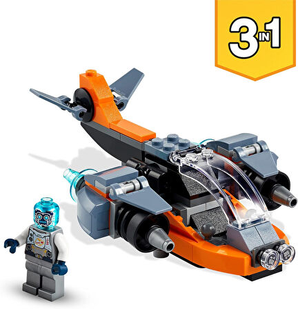 Lego Creator 3’Ü 1 Arada Siber İnsansız Hava Aracı 31111-6 Yaş Ve Üzeri Çocuklar İçin Siber İnsansız