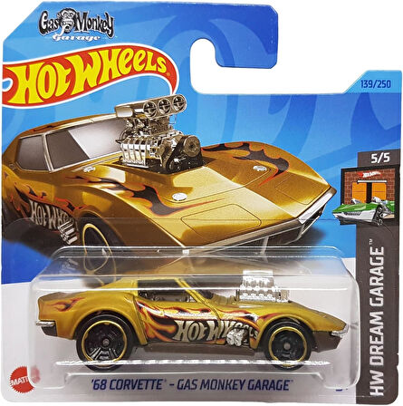 Hot Wheels - ´68 Corvette - Gas Monkey Garage - Hw Dream Garage 5/5 - Hkh23 - Short Card - Gold Meta