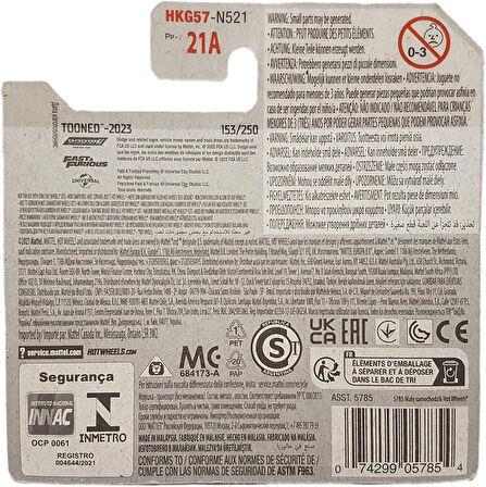 Hot Wheels - ´70 Dodge Charger - Tooned 2/5 - Hkg57 - Short Card - Fast & Furious - Siyah - Mattel 2