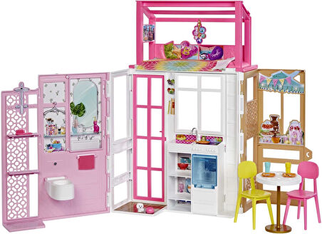 Barbie'Nin Taşınabilir Portatif Evi, 3 Yaş Ve Üzeri, Hcd47