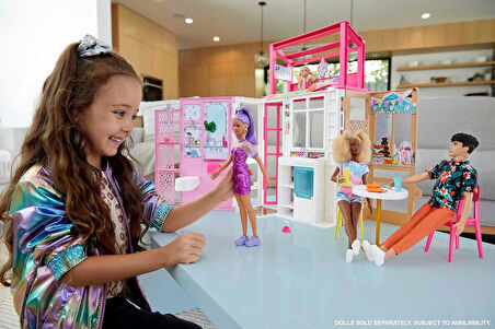 Barbie'Nin Taşınabilir Portatif Evi, 3 Yaş Ve Üzeri, Hcd47