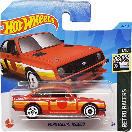 Hot Wheels - Ford Rs2000 - Retro Racers 1/10 - Hkj77 - Short Card - Kırmızı - Mattel 2023