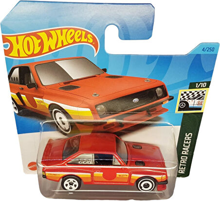 Hot Wheels - Ford Rs2000 - Retro Racers 1/10 - Hkj77 - Short Card - Kırmızı - Mattel 2023