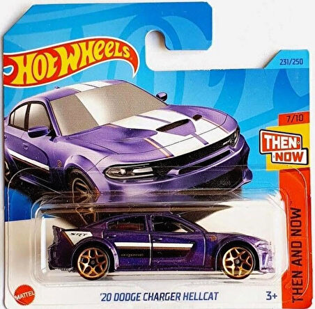 Hot Wheels - ´20 Dodge Charger Hellcat - Then And Now 7/10 - Hkj45 - Short Card - Lila Metalik - Srt