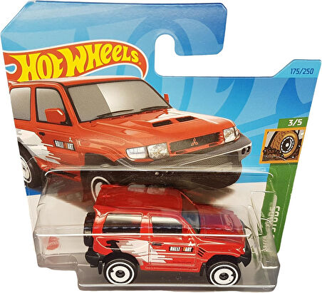 Hot Wheels - Mitsubishi Bajero Evolution - Mud Studs 3/5 - Hkg47 - Short Card - Ralli Art - Kırmızı 