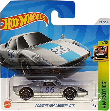 Hot Wheels - Porsche 904 Carrera Gts - Hw Exotics 1/10 - Hry73 - Kısa Kart - Gümüş Metalik - Mattel 
