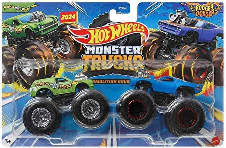 Hot Wheels Monster Trucks 1:64 Güçlü İkili Arabalar Poi̇son Pi̇nto - Rodger Dodger Fyj64-Hwn70