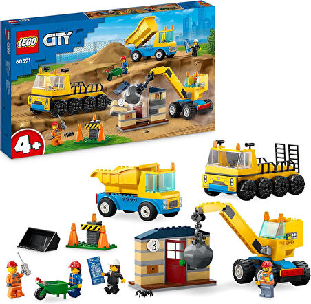 Lego City İnşaat Kamyonları Ve Yıkım Gülleli Vinç 60391