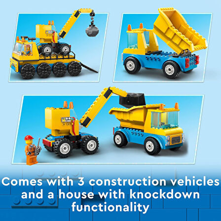 Lego City İnşaat Kamyonları Ve Yıkım Gülleli Vinç 60391