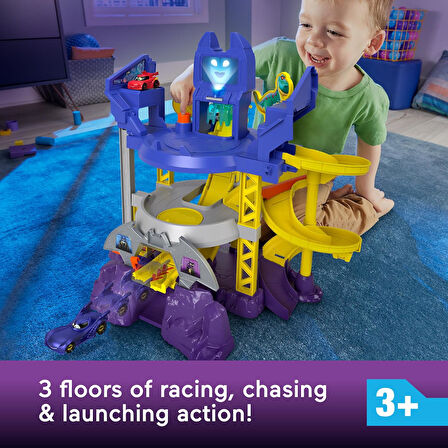 Fisher-Price Dc Batwheels Oyuncak Araba Yarışı Pisti Oyun Seti, Işıklar Ve Sesler Ile Fırlatma Ve Ya