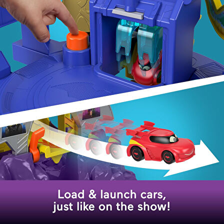Fisher-Price Dc Batwheels Oyuncak Araba Yarışı Pisti Oyun Seti, Işıklar Ve Sesler Ile Fırlatma Ve Ya