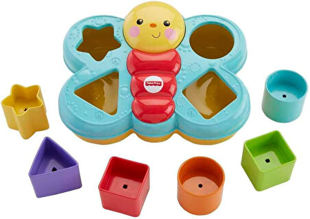 Fisher Price Şekil Eşleştirme Arkadaşı Kelebek, 6 Bloklu, Şekil Eşleştirme Oyunu Cdc22