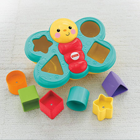 Fisher Price Şekil Eşleştirme Arkadaşı Kelebek, 6 Bloklu, Şekil Eşleştirme Oyunu Cdc22