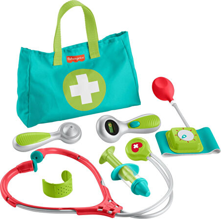 Fisher-Price Okul Öncesi Pretend Play Tıbbi Kit 7 Parçalı Doktor Çantası Giydirme Oyuncakları 3+ Yaş