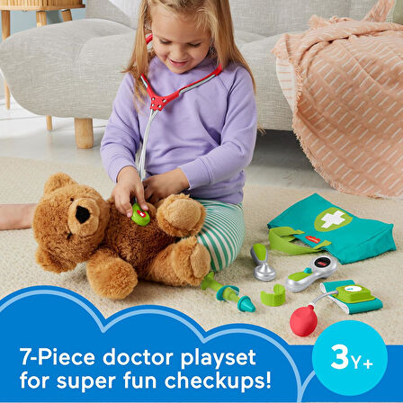 Fisher-Price Okul Öncesi Pretend Play Tıbbi Kit 7 Parçalı Doktor Çantası Giydirme Oyuncakları 3+ Yaş