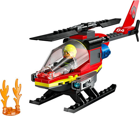 Lego City İtfaiye Kurtarma Helikopteri 60411-5 Yaş Ve Üzeri Çocuklar Için Pilot Minifigürü İçeren Ya