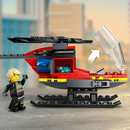 Lego City İtfaiye Kurtarma Helikopteri 60411-5 Yaş Ve Üzeri Çocuklar Için Pilot Minifigürü İçeren Ya